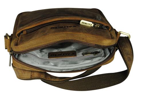 Calfnero Genuine Leather Men's Cross Body Bag (CH-15-Hunter)