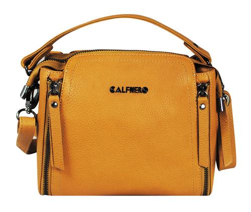 Calfnero Women's Genuine Leather Hand Bag (3044-Camel)