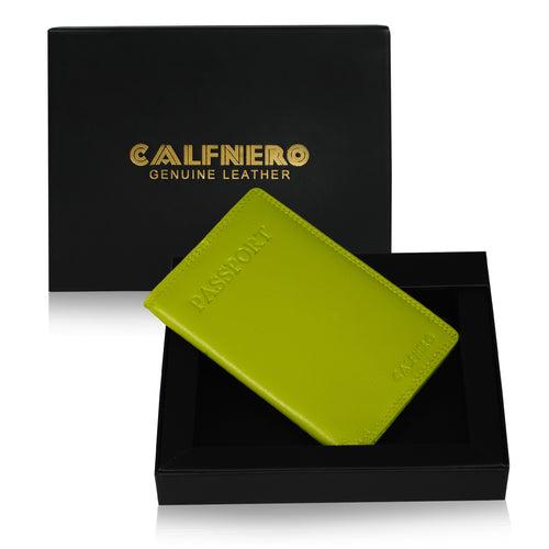 Calfnero Genuine Leather Passport Wallet-Passport Holder (P10-Lime-Green)