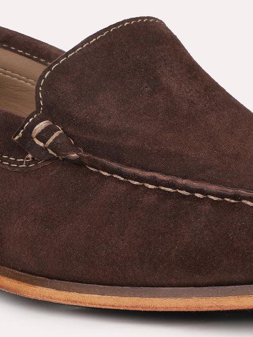 Men Dark Brown Casual Slip-Ons Shoes