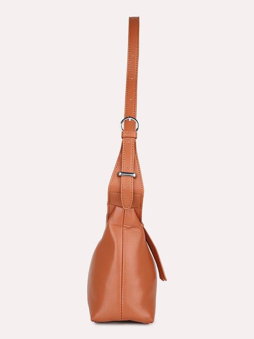 Women Tan Solid Shoulder Bag