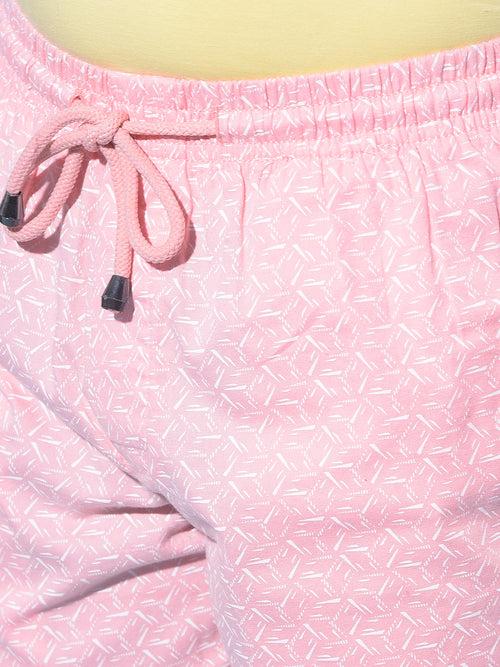 Peach Printed 100% Cotton Boxer