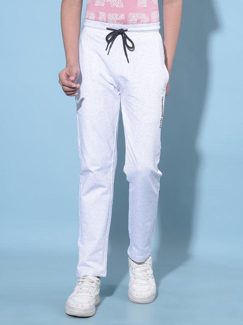 White Printed Trackpants