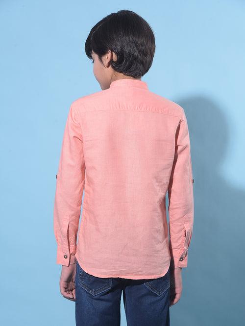 Peach Linen Kurta