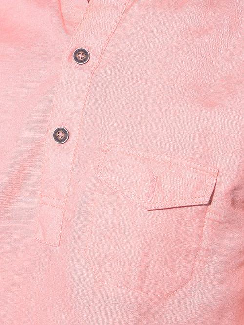 Peach Linen Kurta