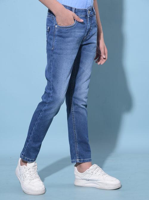 Blue Stretchable Cotton Jeans