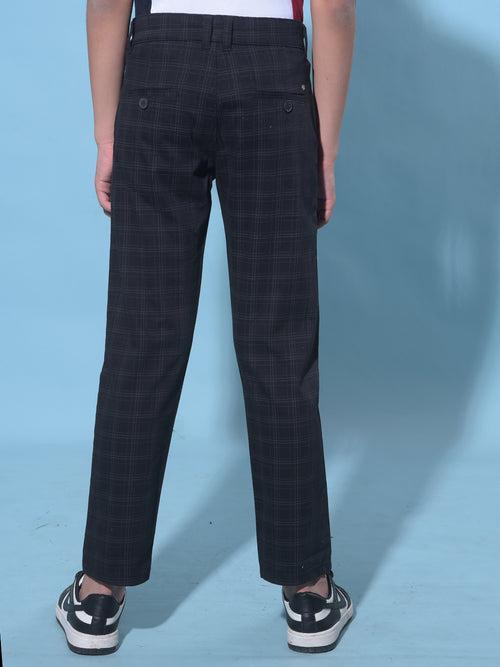 Black Tartan Check Trousers