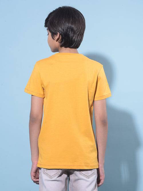 Mustard Graphic Print 100% Cotton T-Shirt