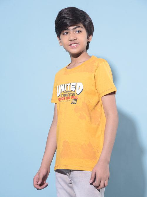 Mustard Graphic Print 100% Cotton T-Shirt