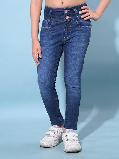 Blue Skinny High-Waist Jeans