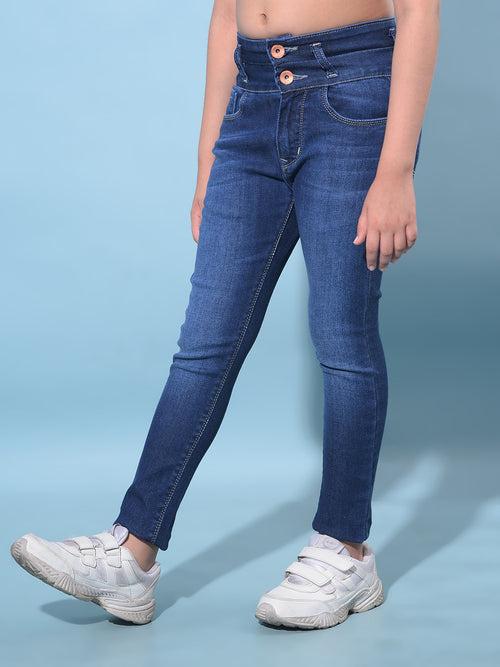 Blue Skinny High-Waist Jeans