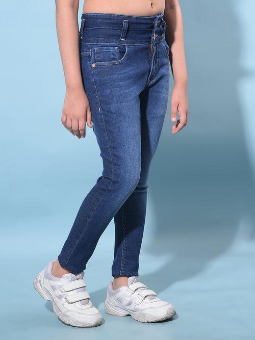 Blue Skinny High-Waist Jeans