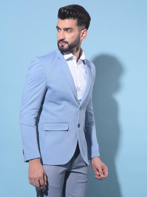 Blue Single-Breasted Blazer