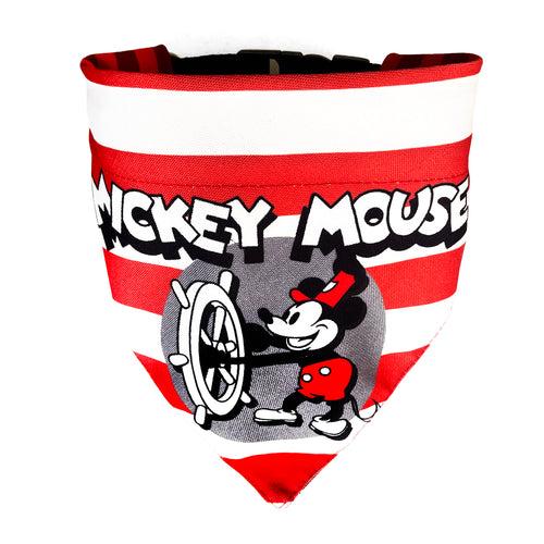 Mickey Steamboat Wille Reversible Dog Bandana with collar