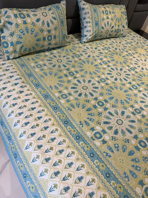 SHALIMAR BEDSHEET WITH TWO REVERSIBLE PILLOW COVERS