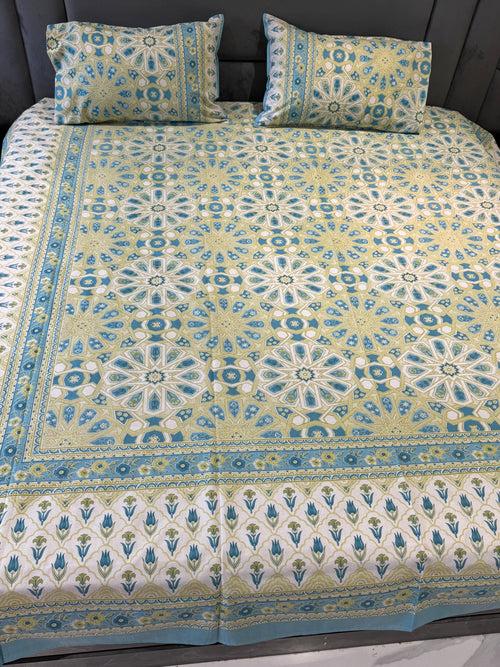 SHALIMAR BEDSHEET WITH TWO REVERSIBLE PILLOW COVERS