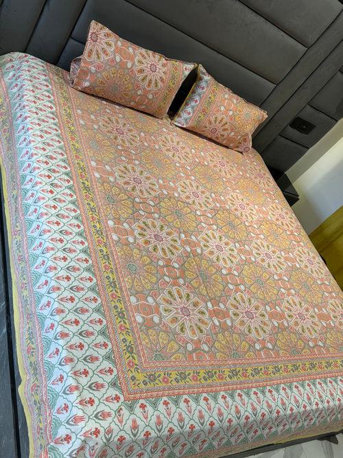 SHALIMAR BEDSHEET WITH TWO REVERSIBLE PILLOW COVERS