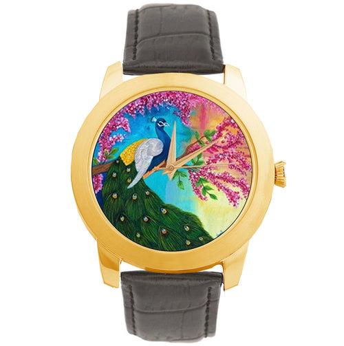 Pleasing Peacock - Pichwai Watch (40mm)