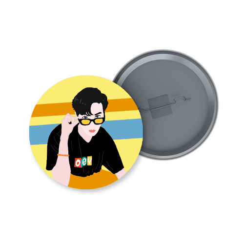 BTS Jhope Illustration Badge + Fridge Magnet