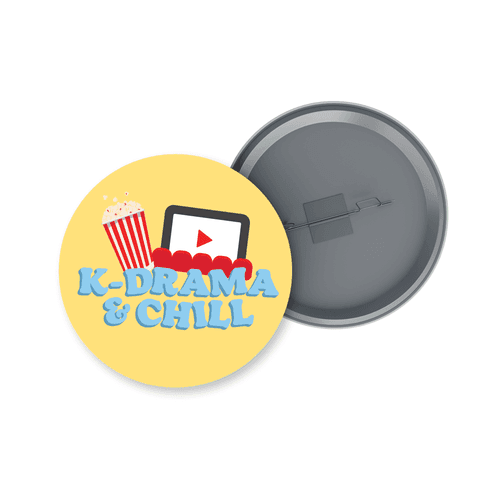 K-drama and Chill K-drama Badge + Fridge Magnet