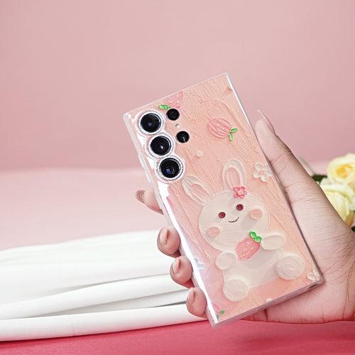 Radiant Berry Bliss Rabbit Oil Painting Case - Samsung