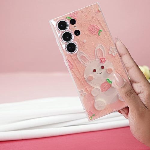 Radiant Berry Bliss Rabbit Oil Painting Case - Samsung