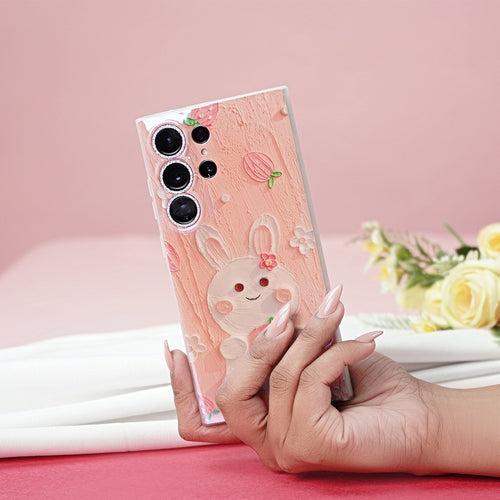 Radiant Berry Bliss Rabbit Oil Painting Case - Samsung