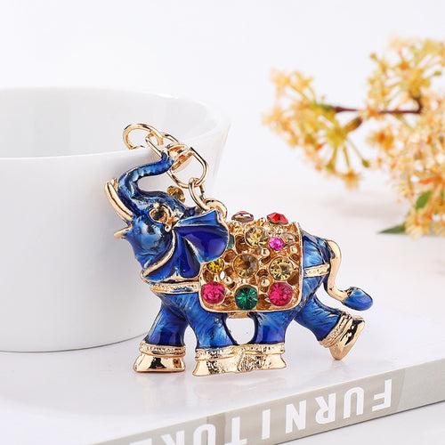 Colorful Diamond Elephant Keychain