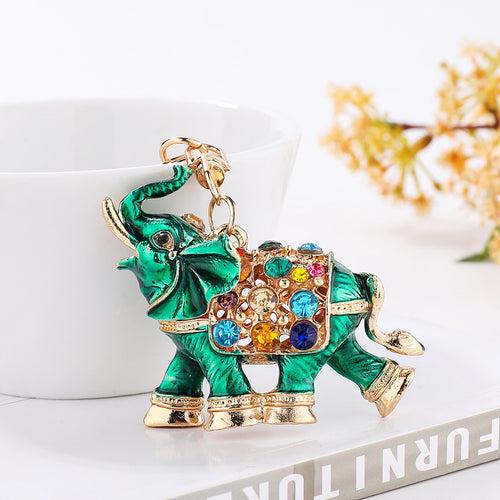 Colorful Diamond Elephant Keychain