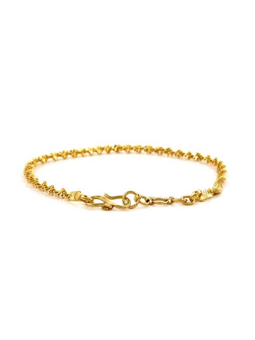 Twisted Rope Gold Plated Mens Bracelet