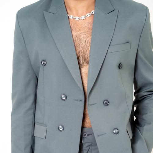 Grey Loose Fit Suit Set