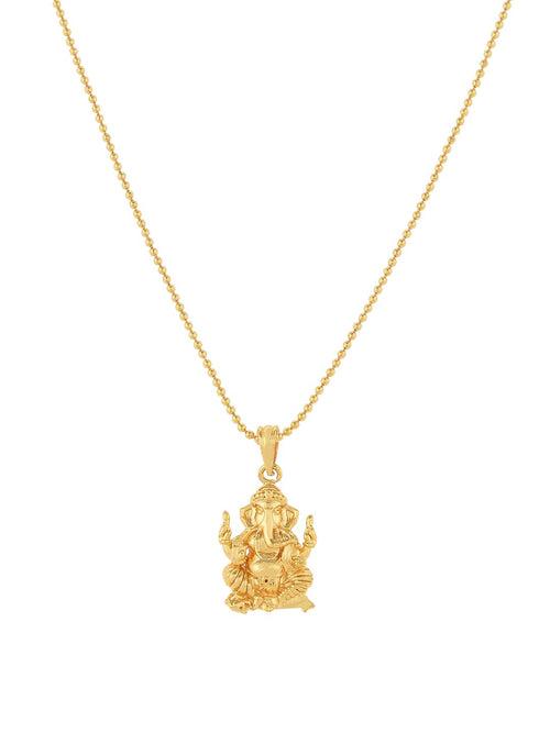 Spiritual Gold Plated Ganpati Pendant