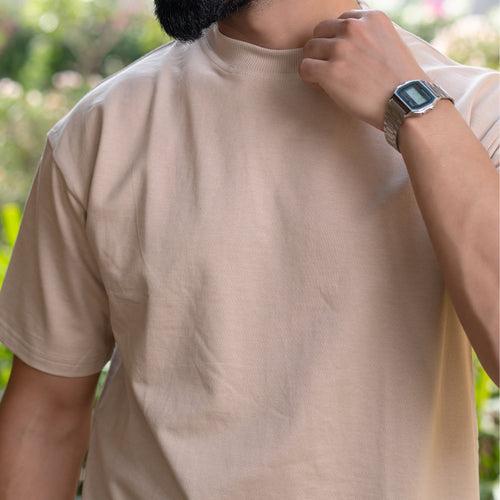 Light brown oversize French terry T-shirt