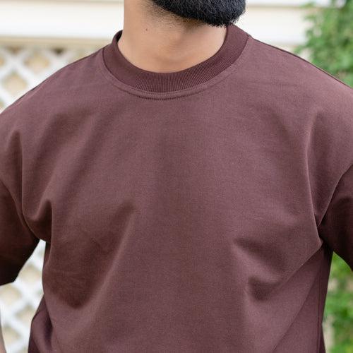 Dark Brown Oversize French Terry T-Shirt