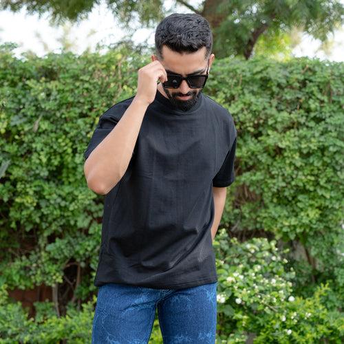 Black Oversize French Terry T-Shirt