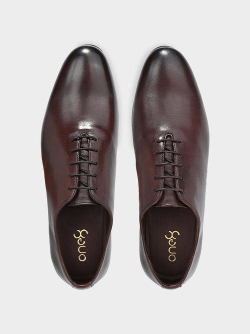 Men's Brown Leather Lace-Up Oxford Shoes