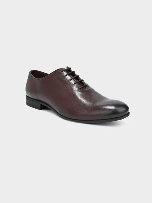 Men's Brown Leather Lace-Up Oxford Shoes