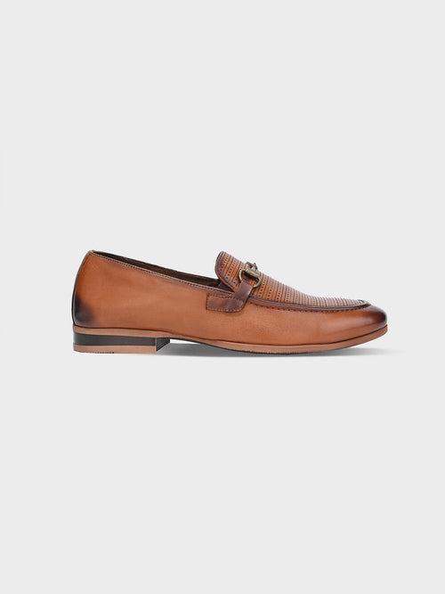 Tan Leather Men's Loafer Slip-On Shoes