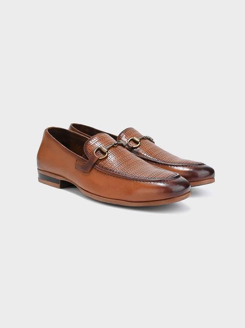 Tan Leather Men's Loafer Slip-On Shoes