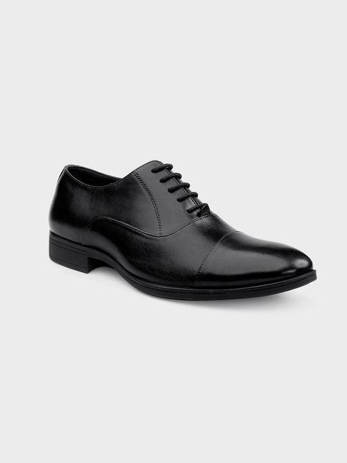 Men's Classic Black Leather Oxford Lace-Up Shoes