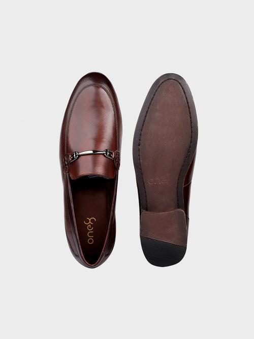 Men's Brown Leather Slip-on Shoes