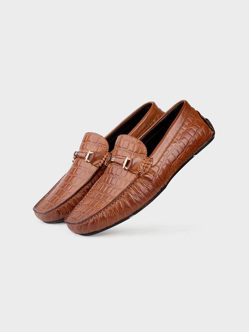 Men's Tan Leather Loafer Shoes