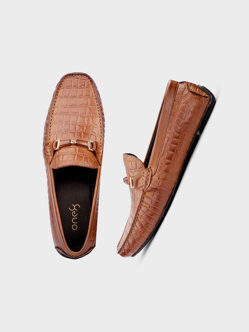 Men's Tan Leather Loafer Shoes