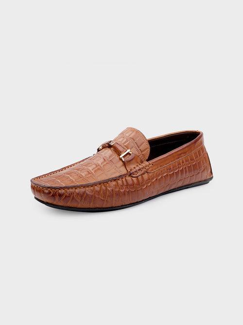 Men's Tan Leather Loafer Shoes