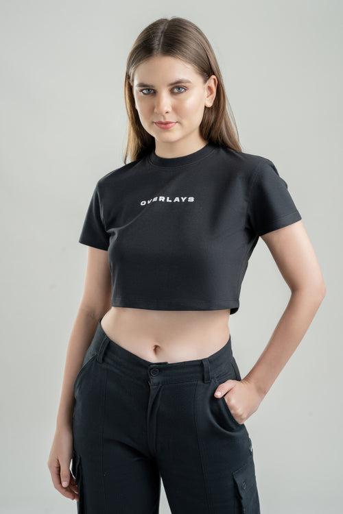 Black Fitted Crop Top