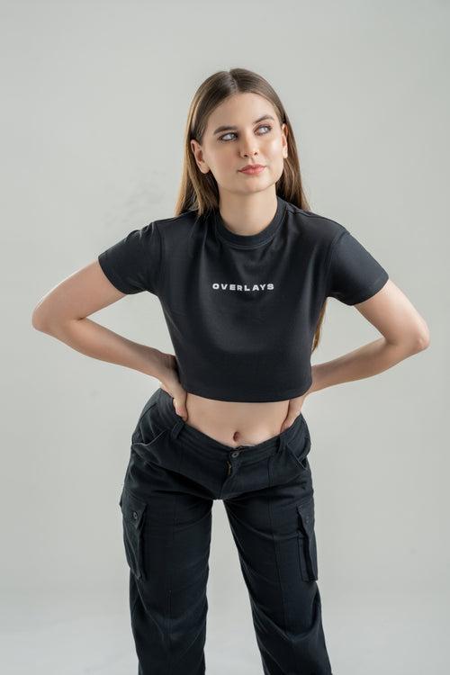 Black Fitted Crop Top