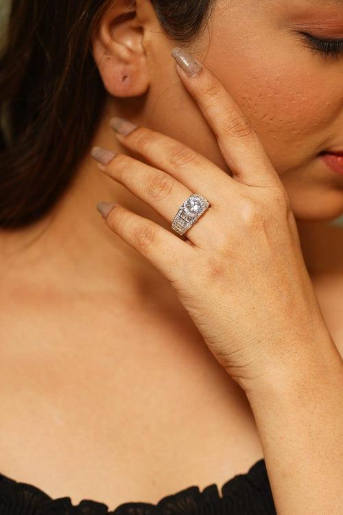 Belinda Round Solitaire Halo Diamond Ring