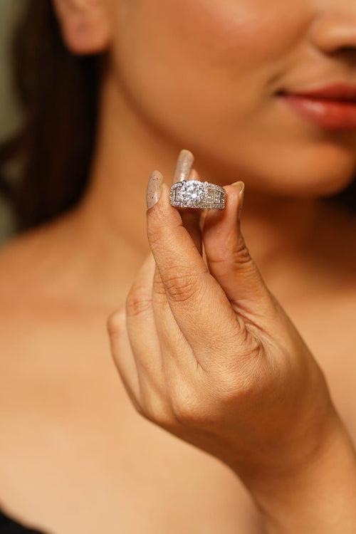 Belinda Round Solitaire Halo Diamond Ring