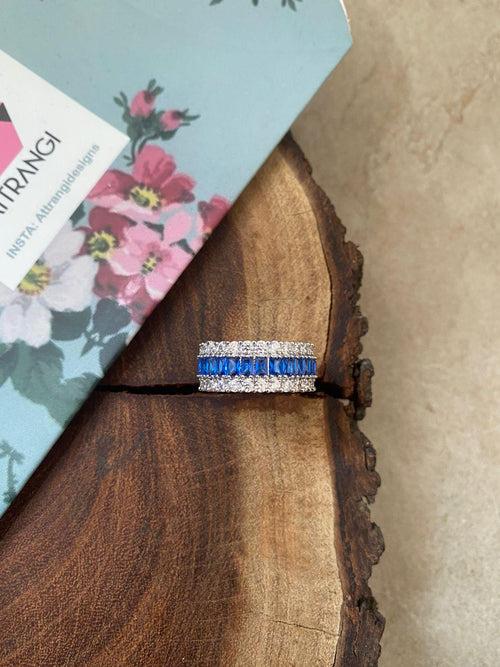 Delina Baugette Clustered Band Ring