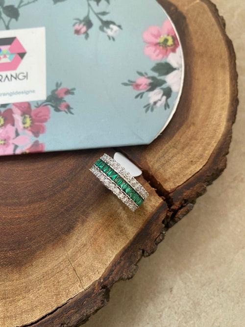 Delina Baugette Clustered Band Ring